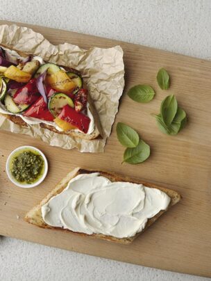 Ciabatta z serkiem Philadelphia i grillowanymi warzywami