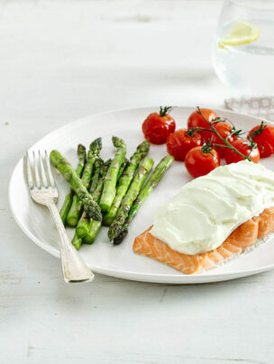 Pieczony łosoś z serkiem Philadelphia