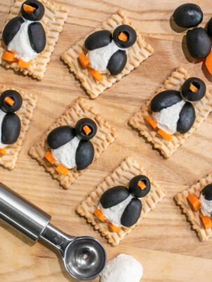 Pingwiny z oliwek i serka Philadelphia