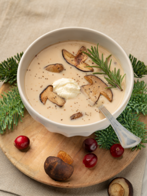 Kremowa zupa z podgrzybkami