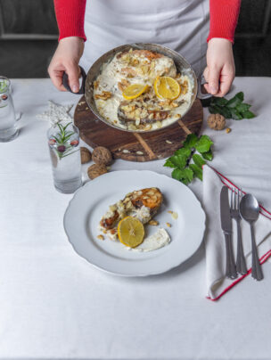 Karp w kremowym sosie