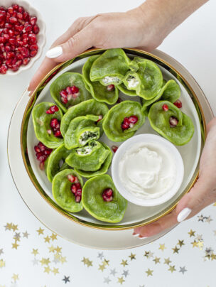 Zielone pierogi à la uszka