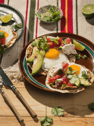 Śniadaniowe tostady (Breakfast tostadas)